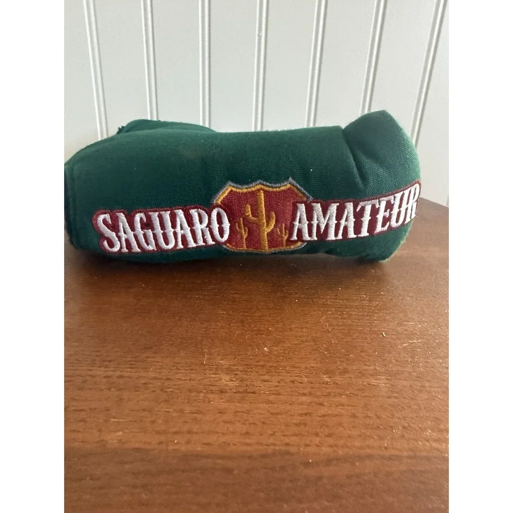 Saguaro Amateur Golf Putter Headcover Green Embroidered Magnetic Blade Cover